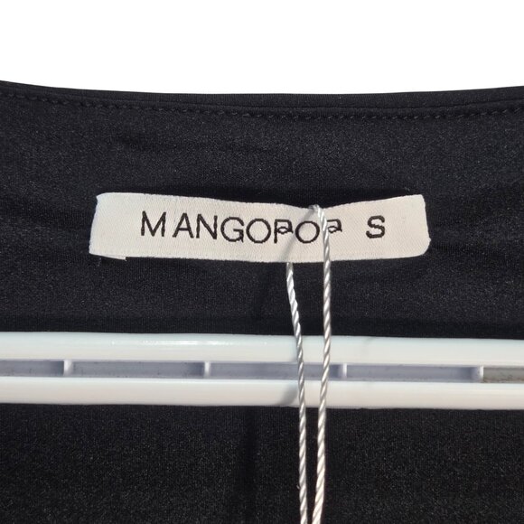 NWT | Black Long Sleeve Swoop Neck Fitted Full Coverage Bodysuit | Small - Picture 3 of 4